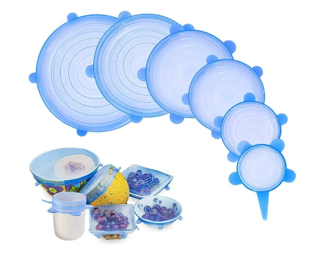 6 TAPAS DE SILICON REUTILIZABLES