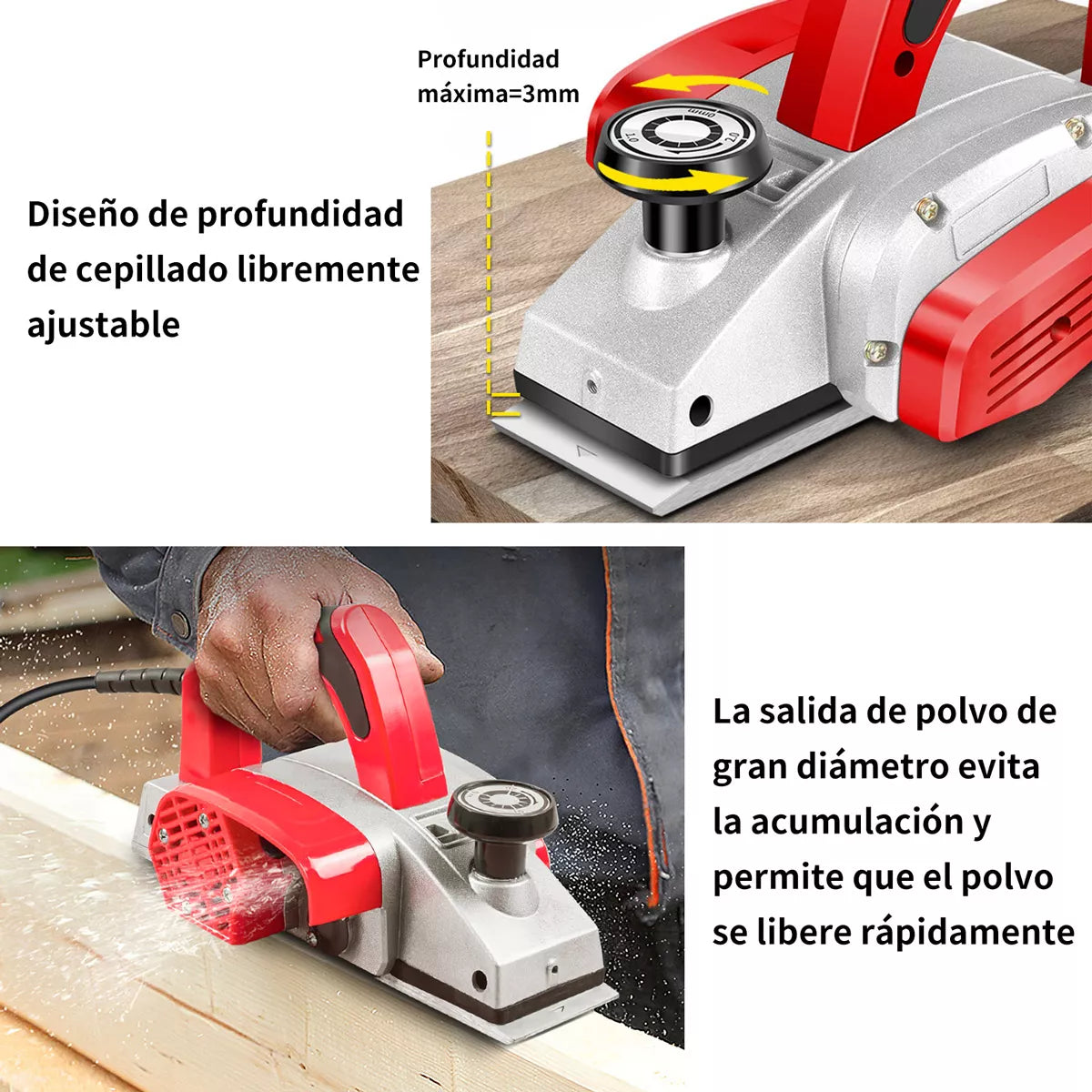 Cepilladora Eléctrica Para Madera Cepillo Profesional Kit