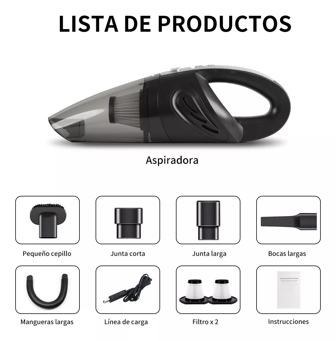 Aspiradora Portátil Inalámbrico Para Hogar Y Automóvil