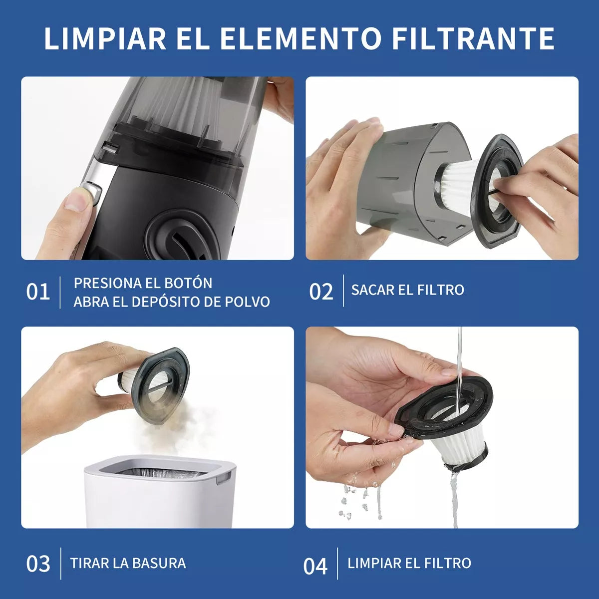 Aspiradora Portátil Inalámbrico Para Hogar Y Automóvil