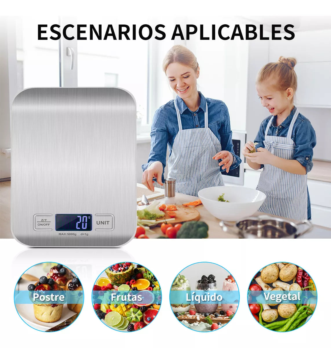 Bascula Balanza Gramera Digital Para Cocina Alta Precisión 10kg/1g