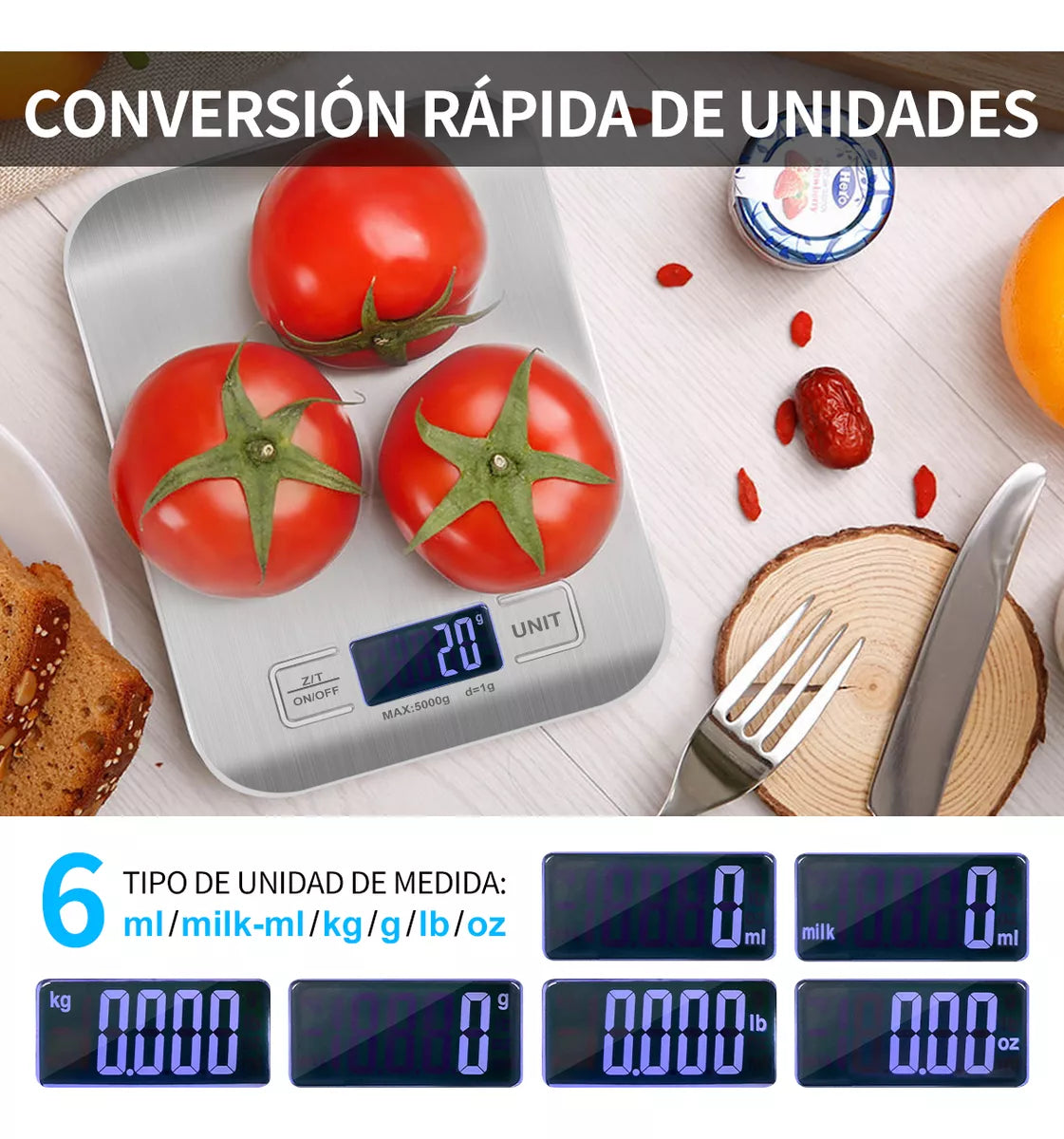 Bascula Balanza Gramera Digital Para Cocina Alta Precisión 10kg/1g