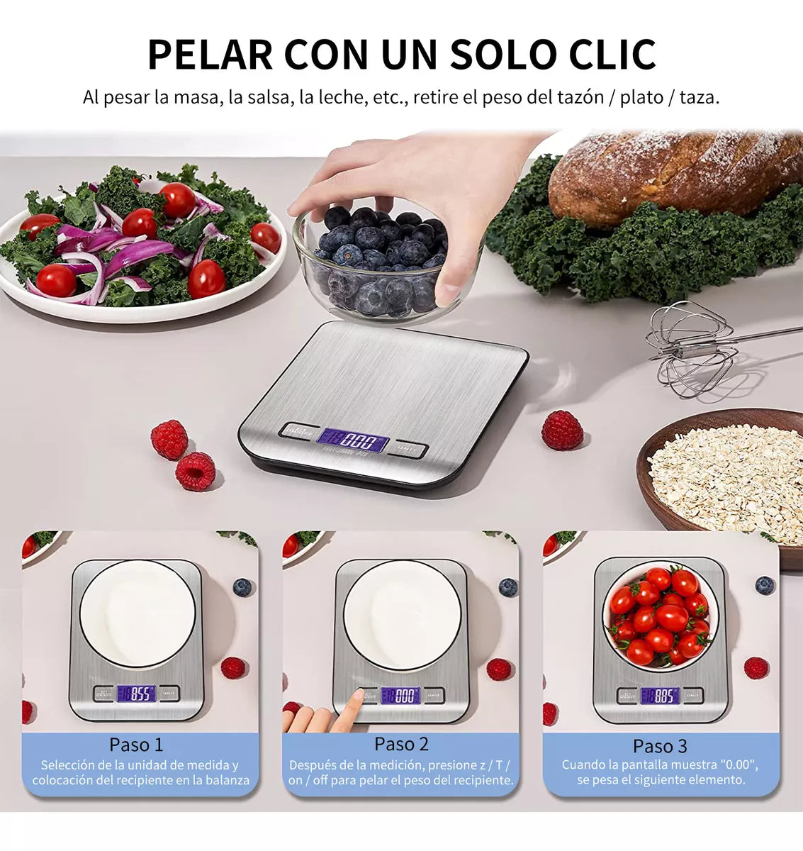 Bascula Balanza Gramera Digital Para Cocina Alta Precisión 10kg/1g
