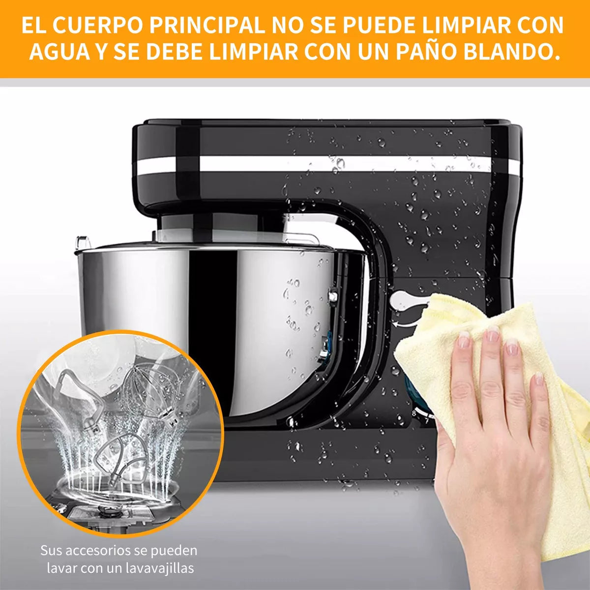 Batidora De Pedestal Planetaria Cocina Color Negro 60hz 1000w