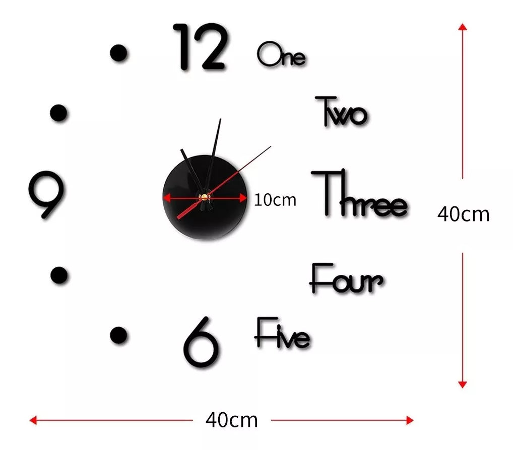 C01 Reloj De Pared 3d De Cuarzo Acrílico Grande Moderno