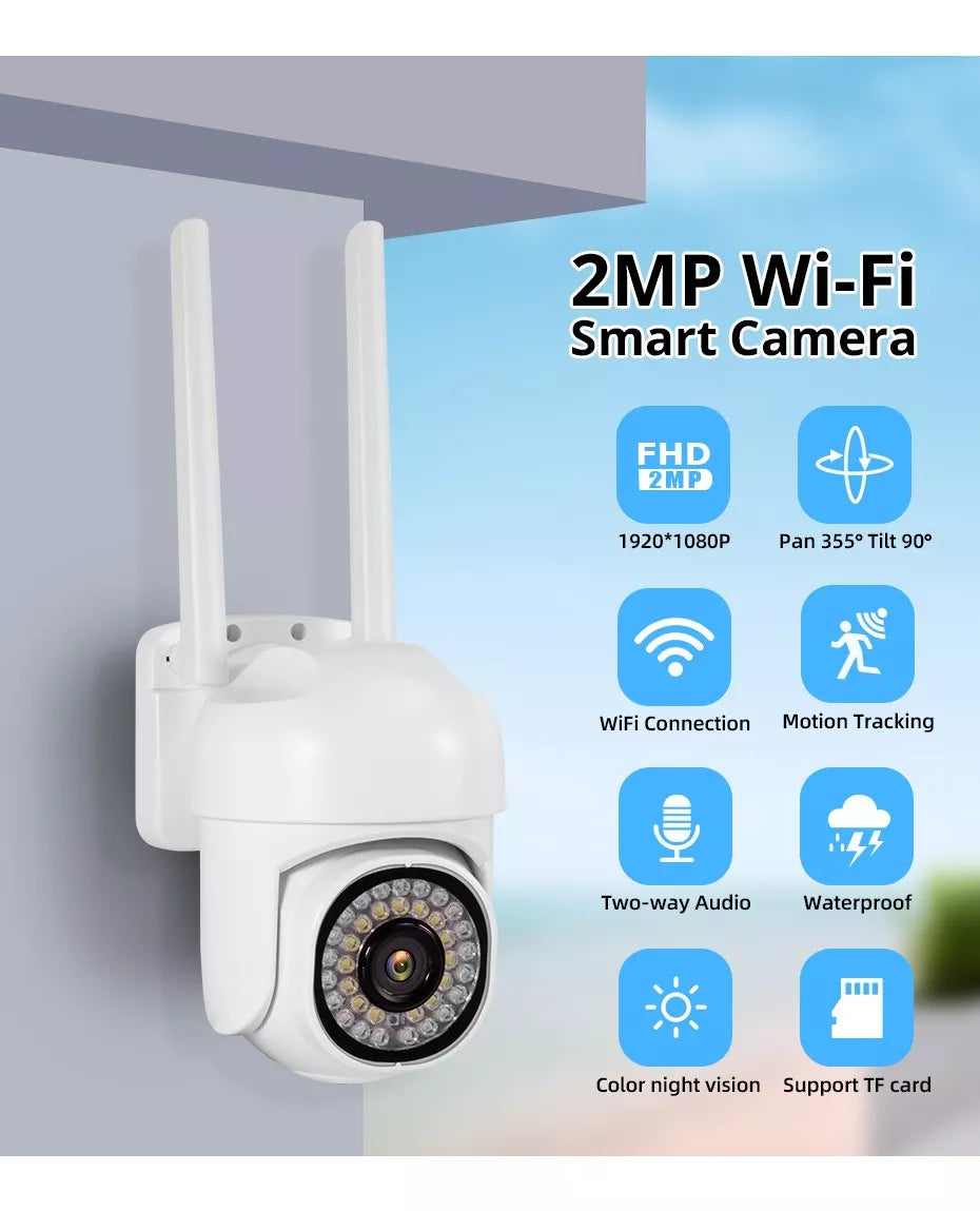 Cámara Seguridad Wifi Exterior Hd 1080p Vigilancia Alarmas