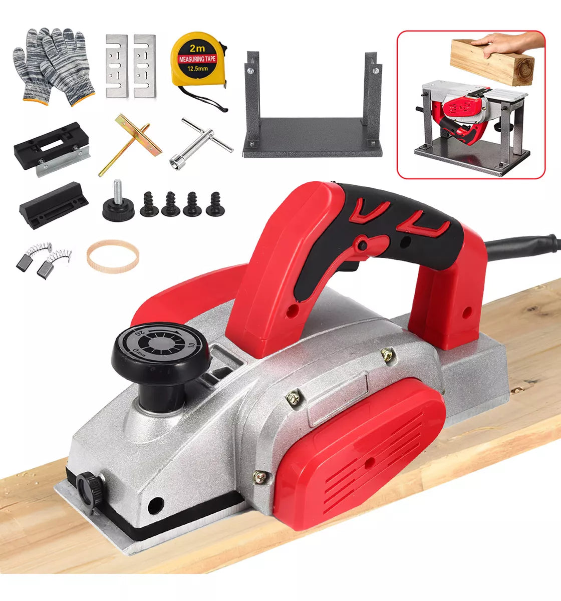 Cepilladora Eléctrica Para Madera Cepillo Profesional Kit