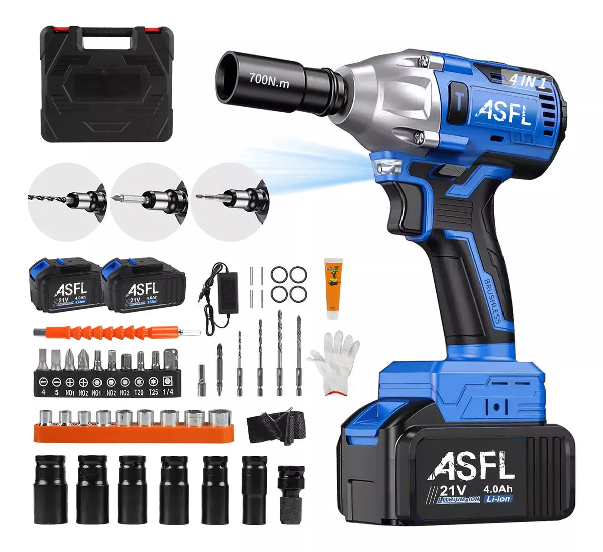 Llave De Impacto Inalambrico Electrica Pistola Taladro Kit
