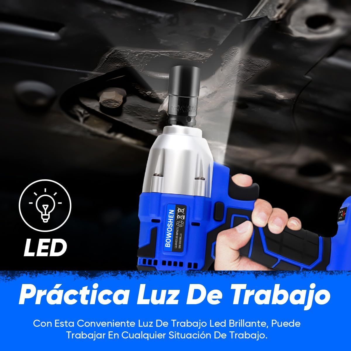 Llave Pistola De Impacto 2 Baterias Inalambrica