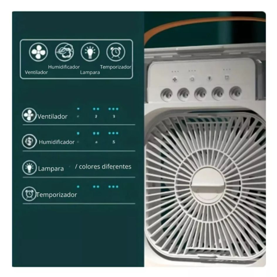 Mini Ventilador Aire Acondicionado LED