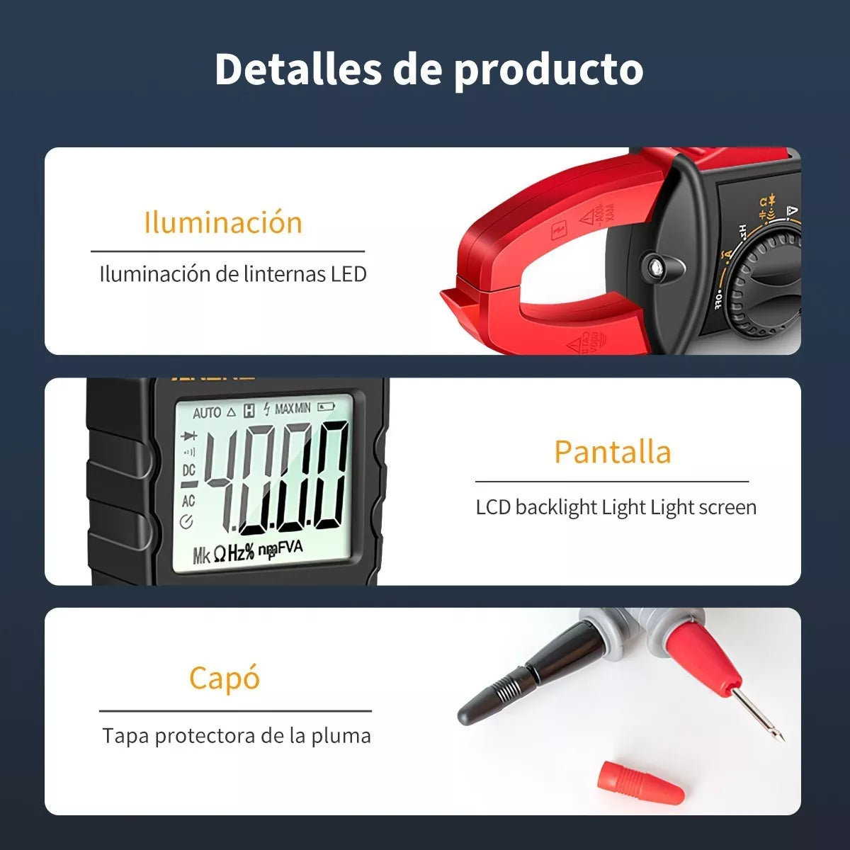 Multímetro De Pinza Digital 4000 Cuentas J182