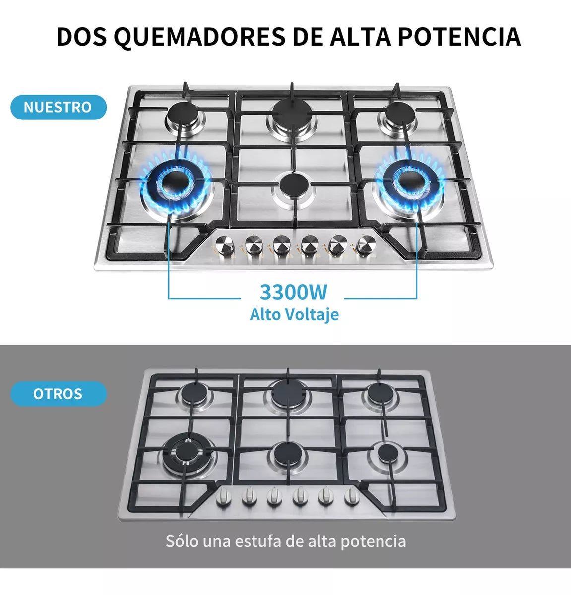 Parrilla A Gas Estufas Acero Inoxidable 6 Quemadores Lp Gas