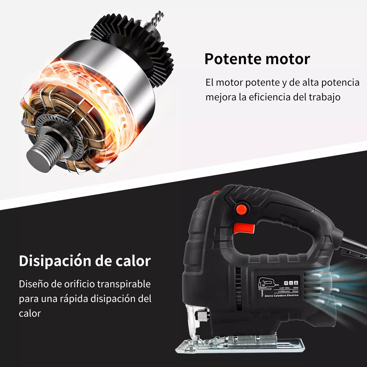 Sierra Caladora Eléctrica Profesional 6 Velocidad 780w