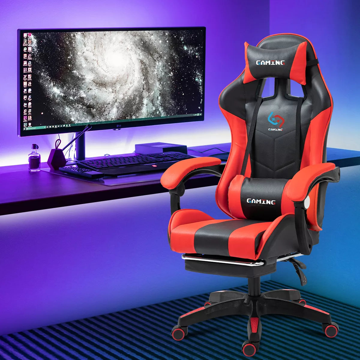 Silla Gamer Gaming Ergonómica Reclinable Reposapiés HC57