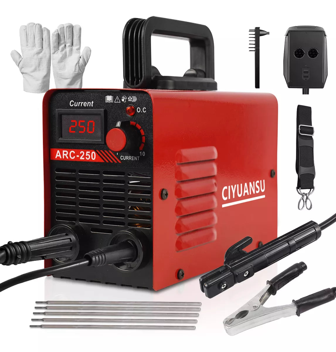 Soldadora Inversor Máquina 250 Amp Rojo Portátil 60hz 110v