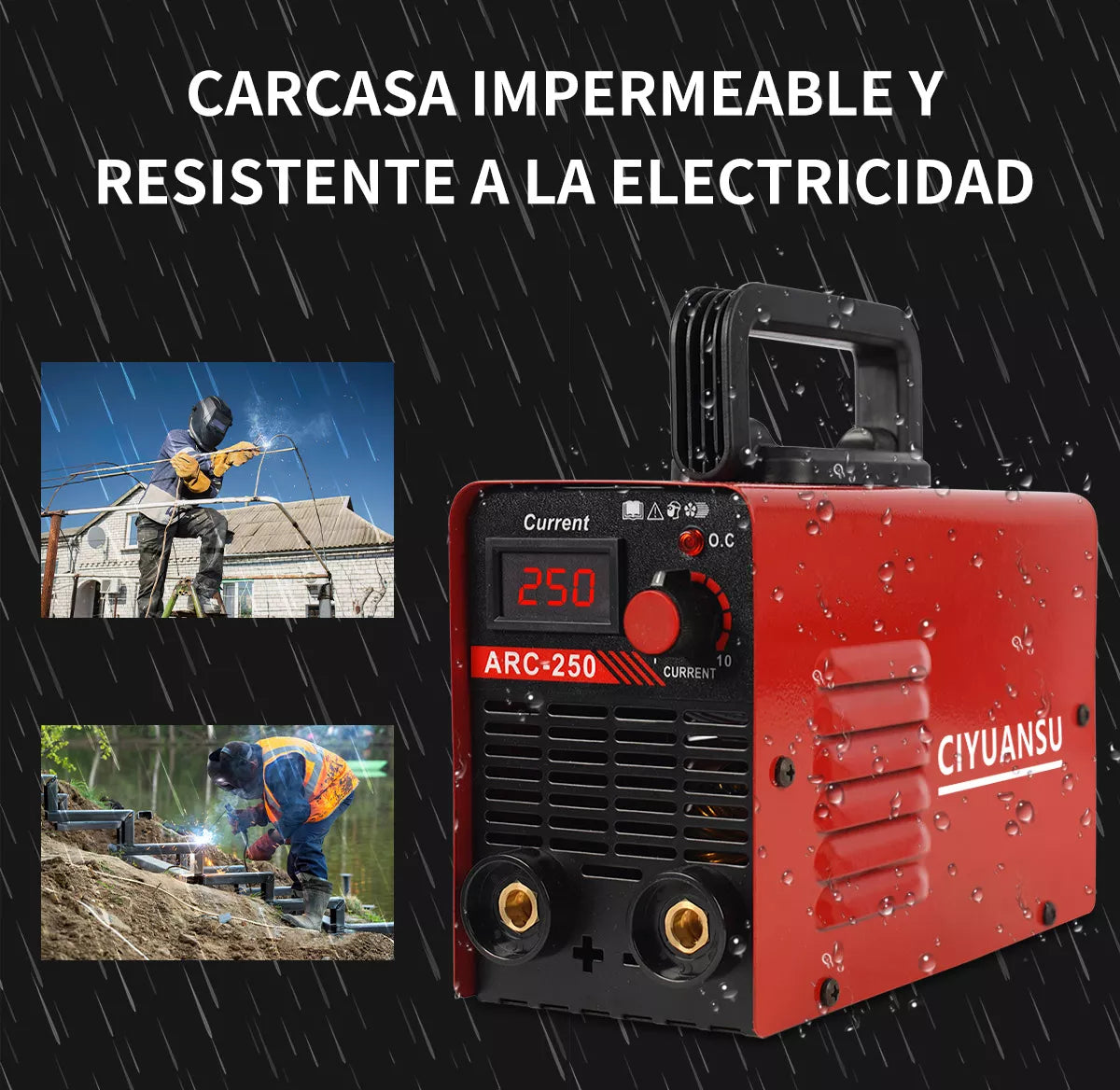 Soldadora Inversor Máquina 250 Amp Rojo Portátil 60hz 110v