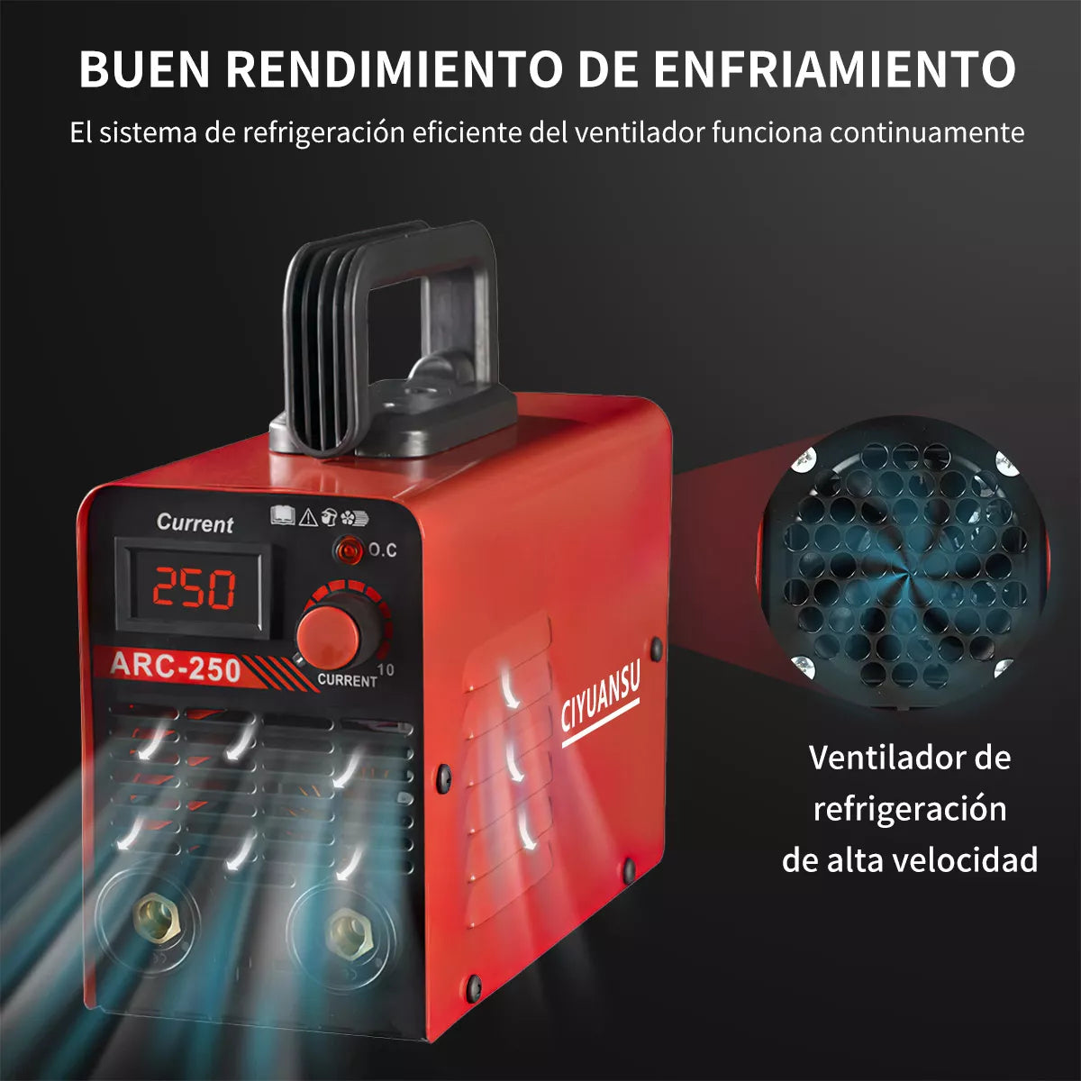 Soldadora Inversor Máquina 250 Amp Rojo Portátil 60hz 110v