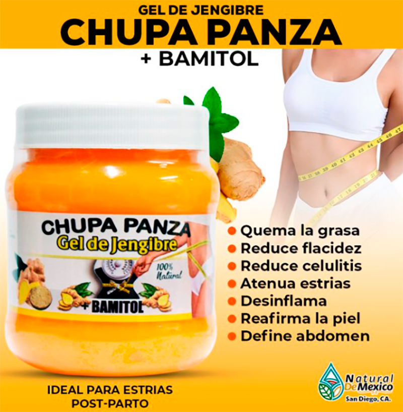 GEL REDUCTOR CHUPA PANZA GEL ORIGINAL DE JENGIBRE + BAMINTOL 250 GR