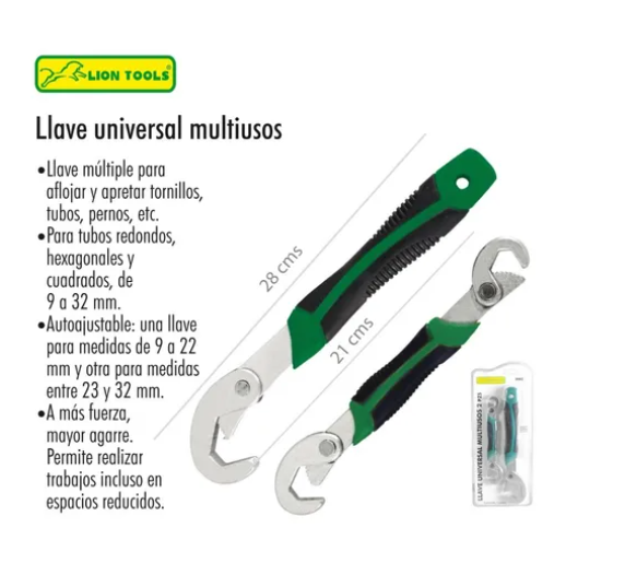 Llave Universal Doble Ajustable Multiuso