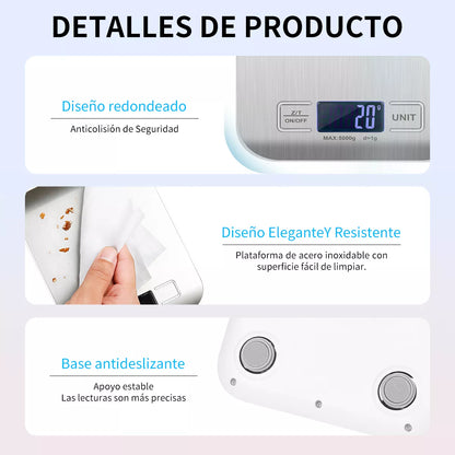 Bascula Balanza Gramera Digital Para Cocina Alta Precisión 10kg/1g