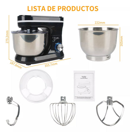 Batidora De Pedestal Planetaria Cocina Color Negro 60hz 1000w