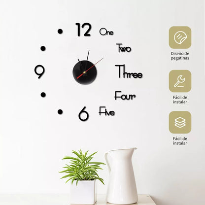 C01 Reloj De Pared 3d De Cuarzo Acrílico Grande Moderno