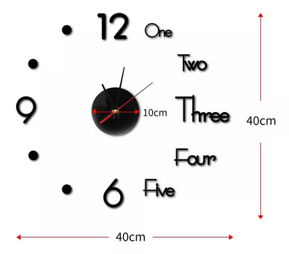 C01 Reloj De Pared 3d De Cuarzo Acrílico Grande Moderno