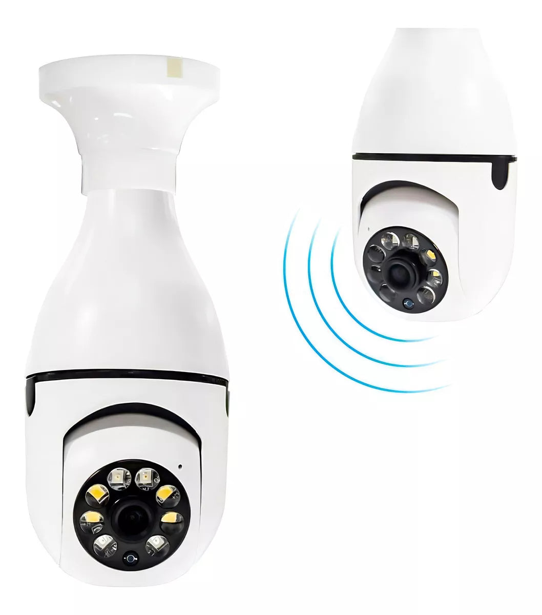 Cámara de seguridad IP, lámpara espía, visión nocturna 360º, Wifi