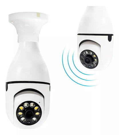 Cámara de seguridad IP, lámpara espía, visión nocturna 360º, Wifi