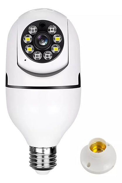 Cámara de seguridad IP, lámpara espía, visión nocturna 360º, Wifi