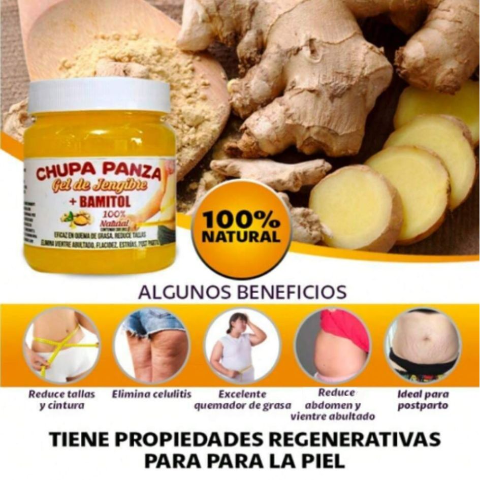 GEL REDUCTOR CHUPA PANZA GEL ORIGINAL DE JENGIBRE + BAMINTOL 250 GR