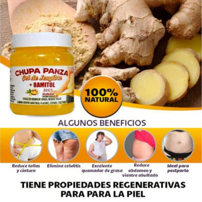 GEL REDUCTOR CHUPA PANZA GEL ORIGINAL DE JENGIBRE + BAMINTOL 250 GR