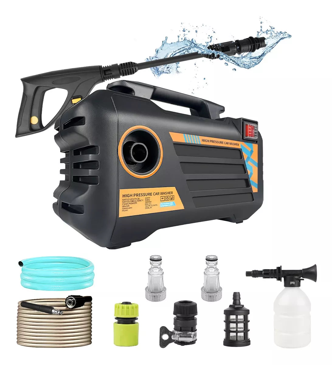 Hidrolavadora Eléctrica Portátil Pistola De 3000w 2175psi