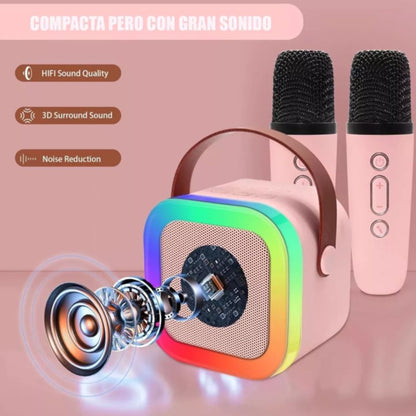 Bocina Karaoke 2 Microfonos Bluetooth