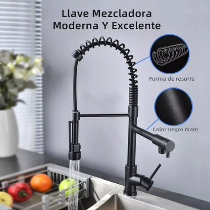 Llave Grifo Mezcladora Cocina Baño 2 modos Agua Giratoria
