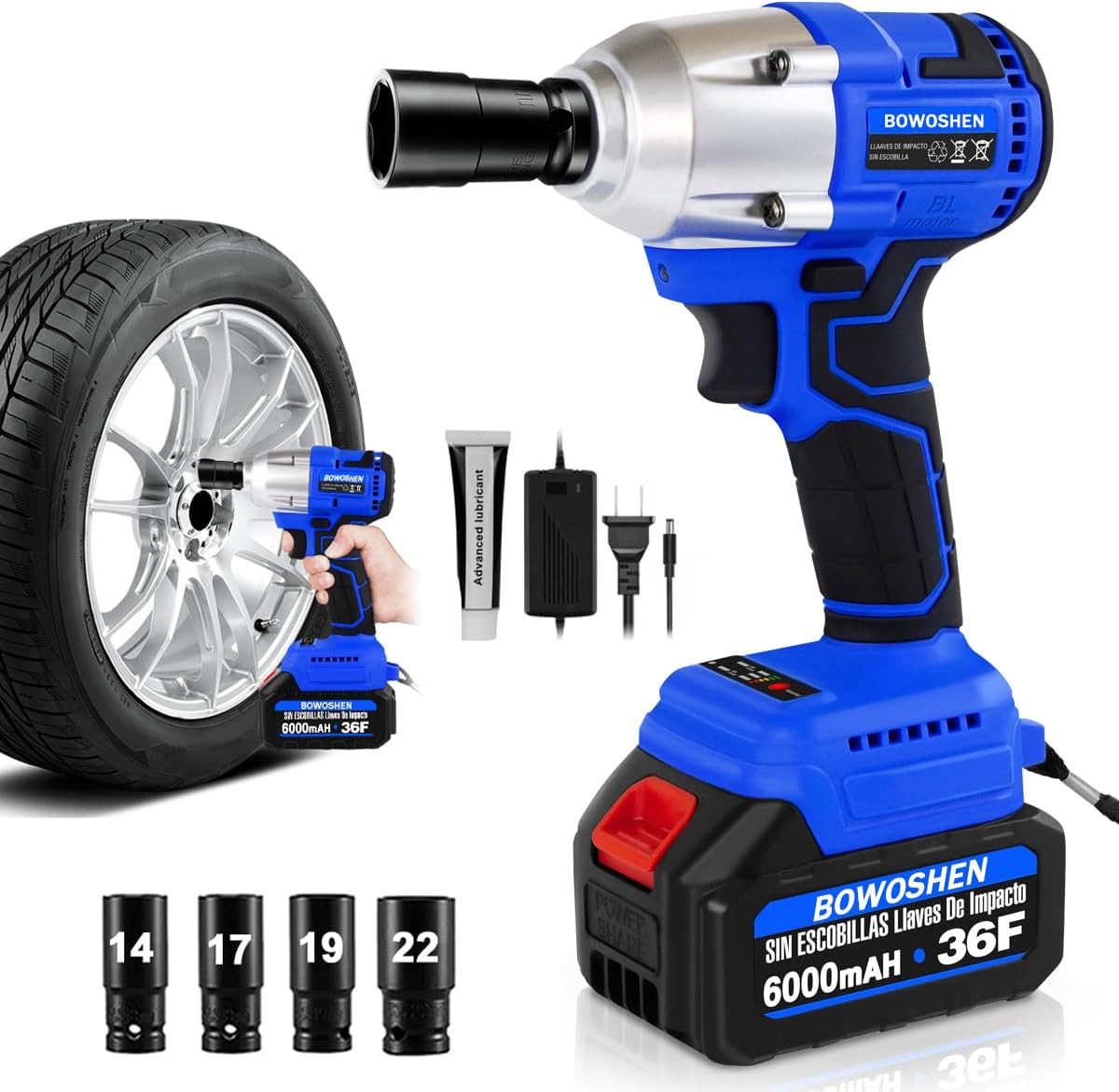 Llave Pistola De Impacto 2 Baterias Inalambrica