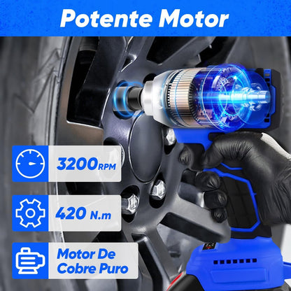 Llave Pistola De Impacto 2 Baterias Inalambrica