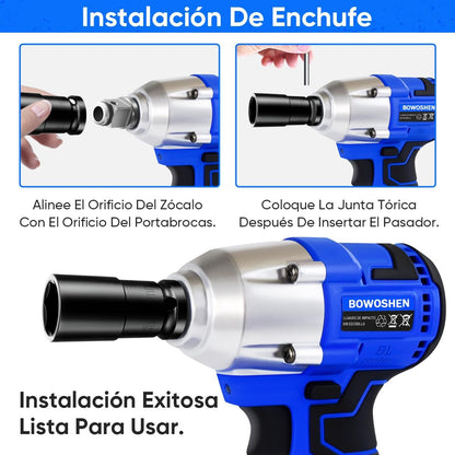 Llave Pistola De Impacto 2 Baterias Inalambrica