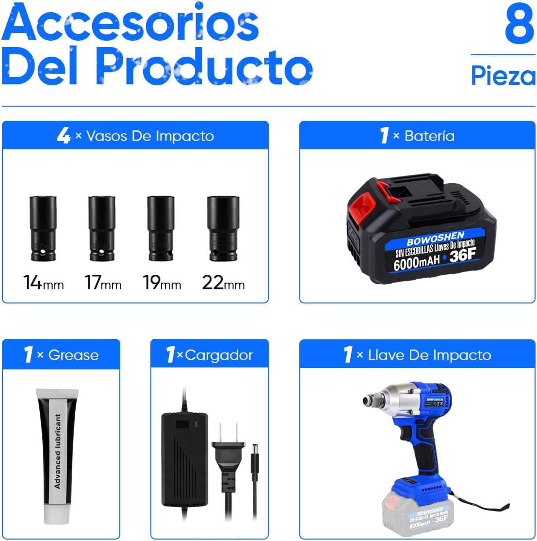 Llave Pistola De Impacto 2 Baterias Inalambrica