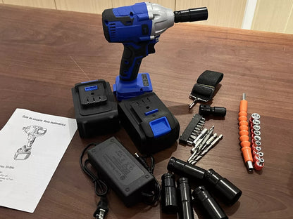 Llave De Impacto Inalambrico Electrica Pistola Taladro Kit