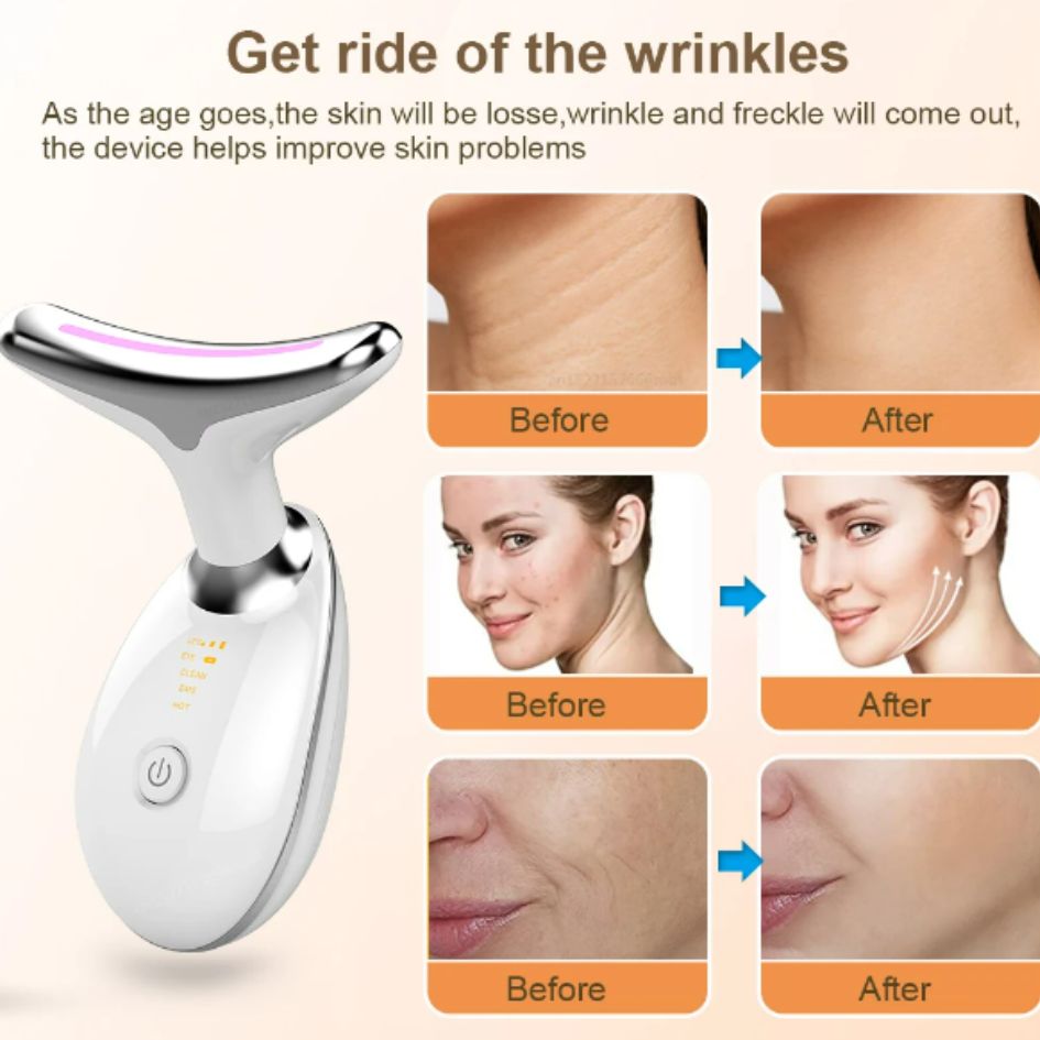 Masajeador Facial Cuello LED Antiarrugas