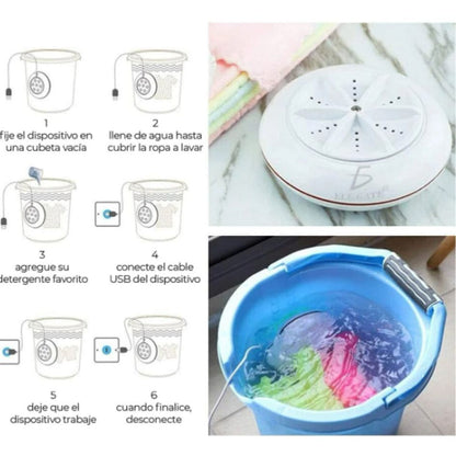 Mini Lavadora Portátil Usb Ropa Turbina