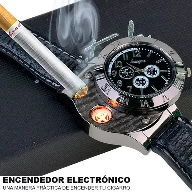 Reloj analogico con encendedor electrico