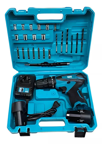 Taladro Inalambrico Azul 2 baterias Redondas