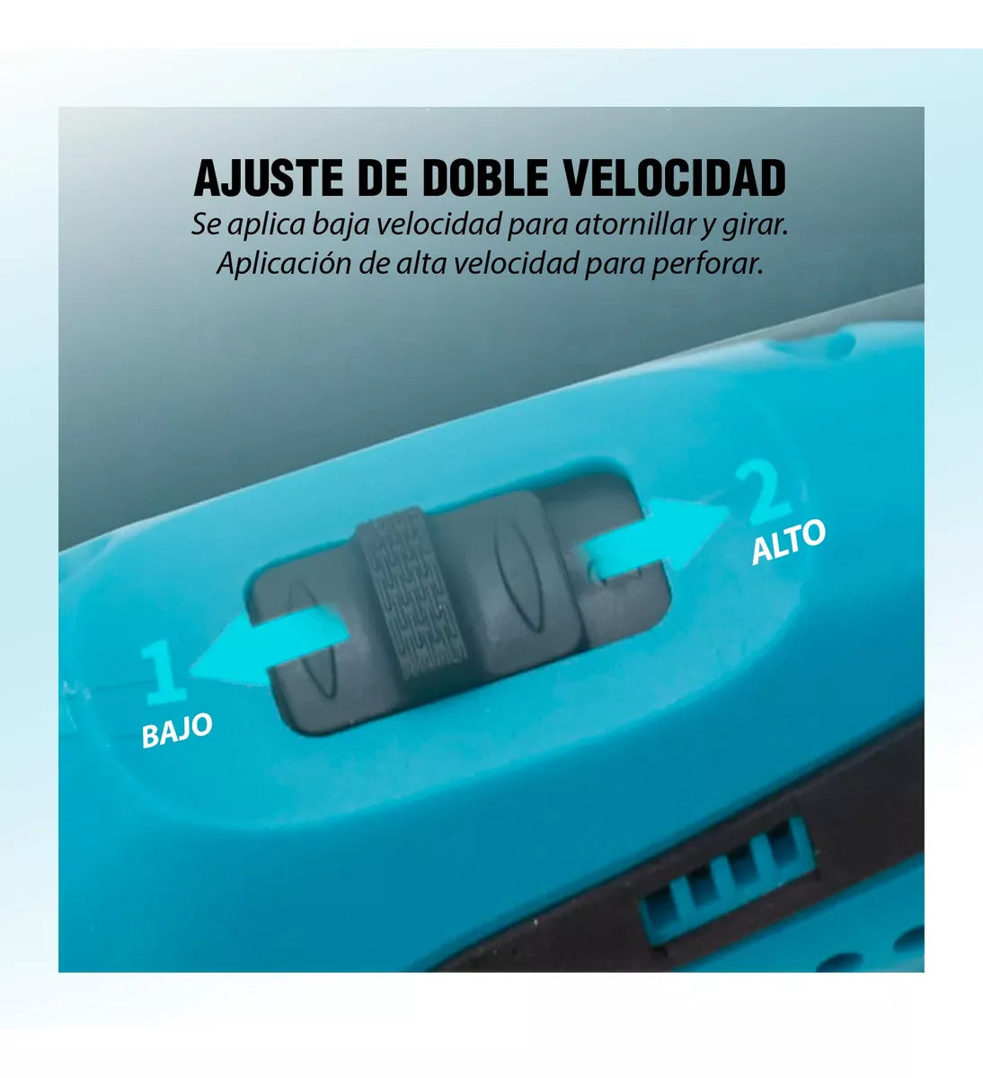 Taladro Inalambrico Azul 2 baterias Redondas