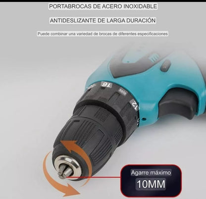 Taladro Inalambrico Azul 2 baterias Redondas