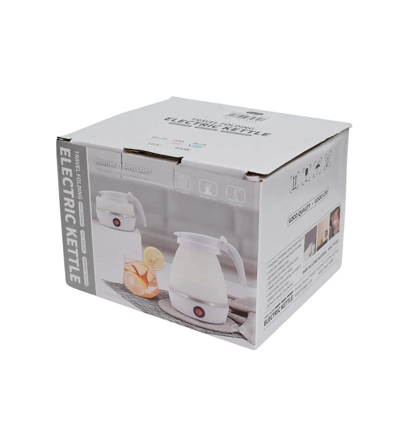 Hervidor Electrico Portatil Plegable De Silicona 600 ml.