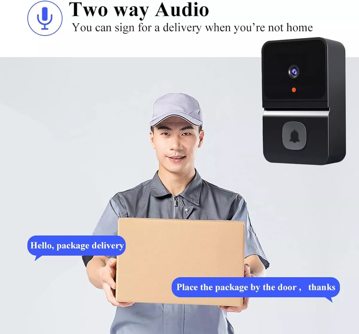 Timbre De Video Inteligente Wifi Inalámbrica Audio Cámara